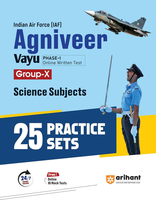 Arihant Indian Airforce Agniveer Vayu Group X Science Subjects Exam 25 Practice Sets English Medium