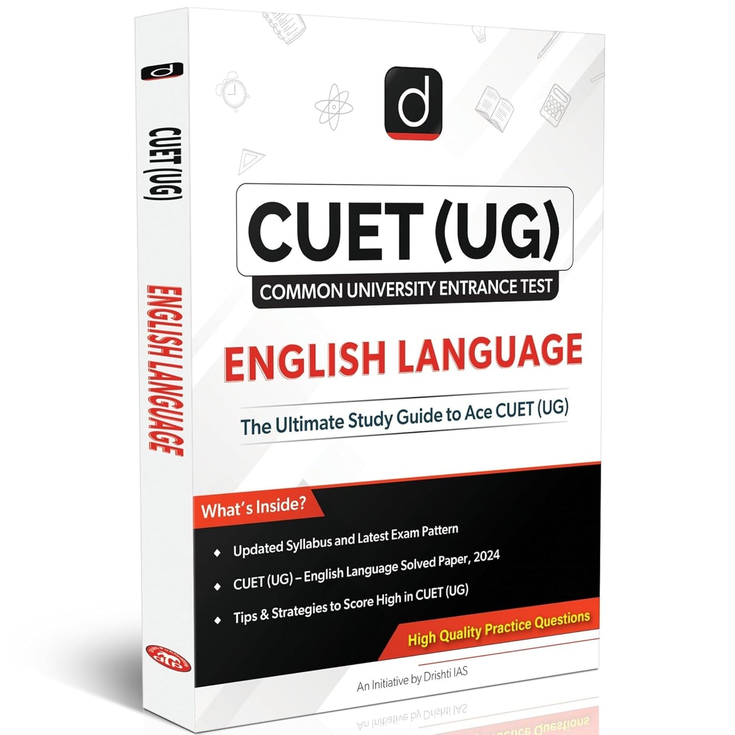 Drishti IAS CUET UG Entrance Exam Books 2025 English Language Guide Practice Questions PYQs Reading Comprehension Grammar And Vocabulary