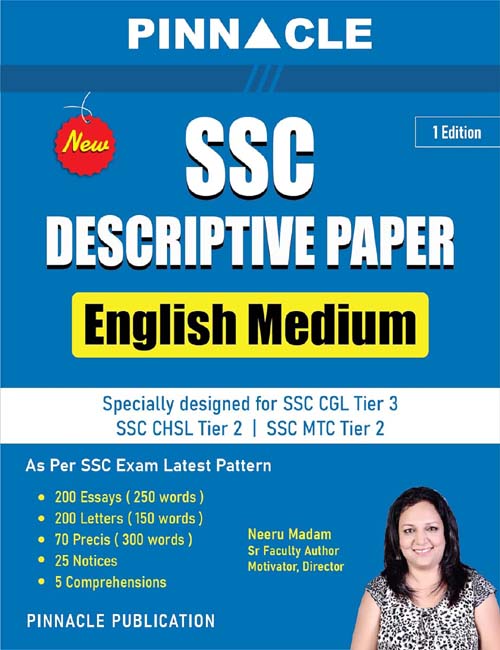 Pinnacle SSC Descriptive Paper Book English Medium 1st Edition By Neeru Madam As Per SSC Exam Latest Pattern