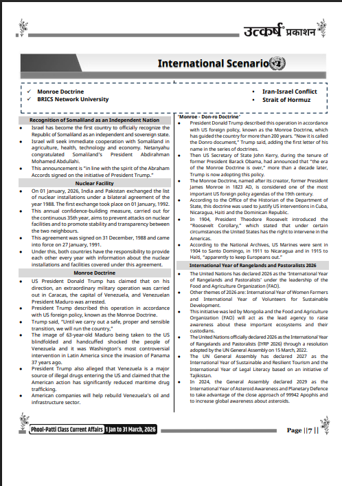 Utkarsh Current Affairs Quarterly 2026 From 1 January to 31 March 2026 Special Issue English Medium By Kumar Gaurav