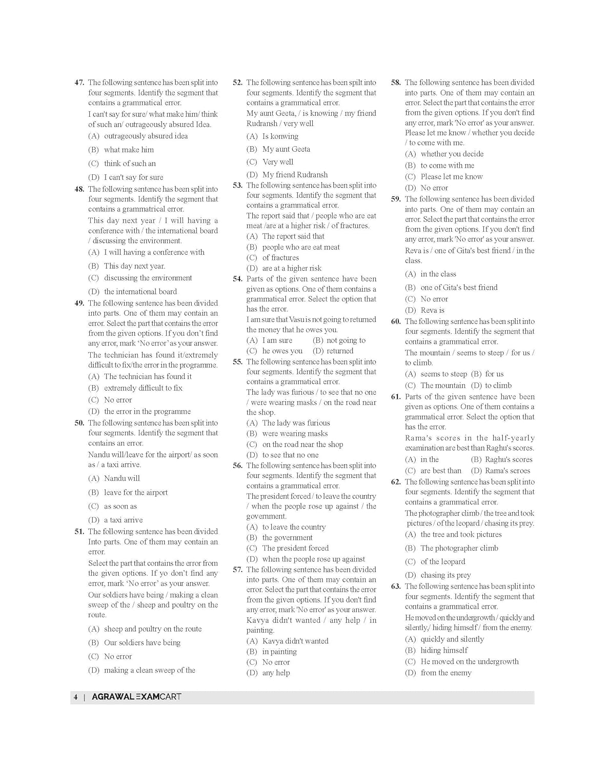 Examcart All Agniveer Non-Technical Exams English Question Bank 2026 1700+ MCQs for Army GD Clerk SKT Tradesman Navy Coast Guard SSB MR NMR NMR Airforce AFCAT Y Group English Medium