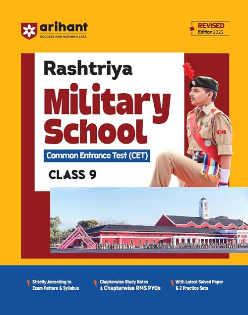 Arihant Rashtriya Military School 2025 Class 9 Common Entrance Test Guide Book English Medium