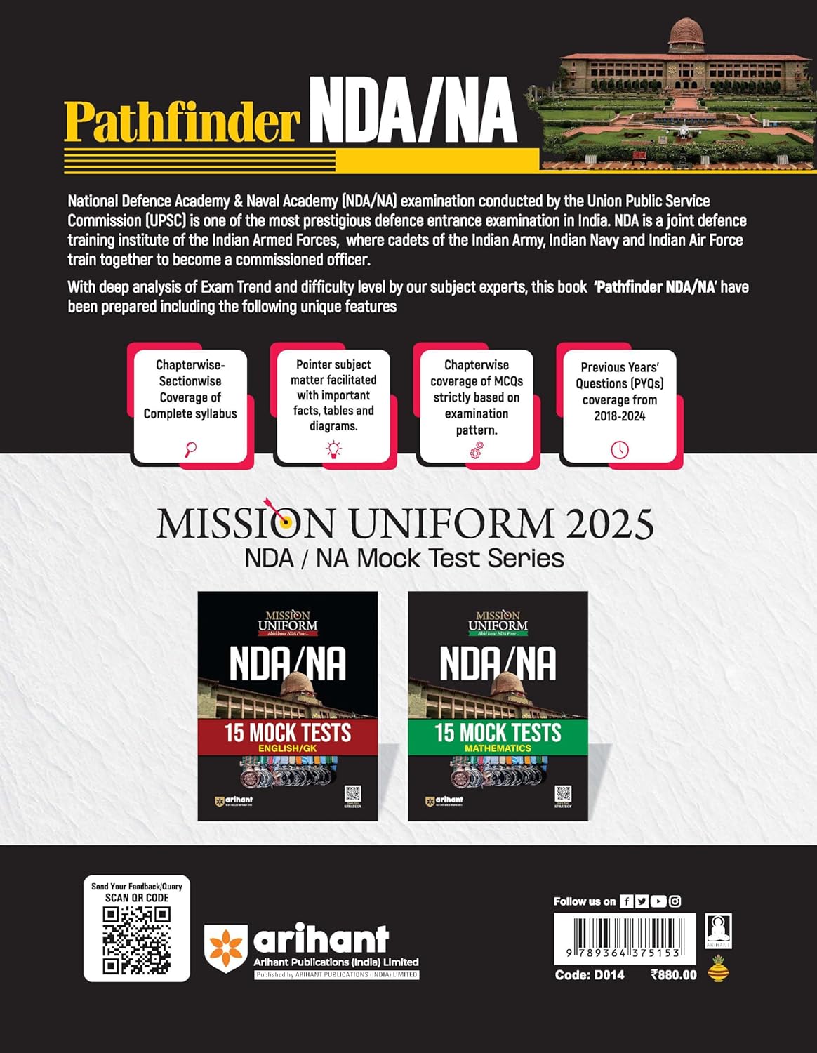 Arihant Pathfinder NDA/NA National Defence Academy And Navel Academy Entrance Exam Study Notes 8000+MCQs PYQs With Free Khatu Shyam Sticker