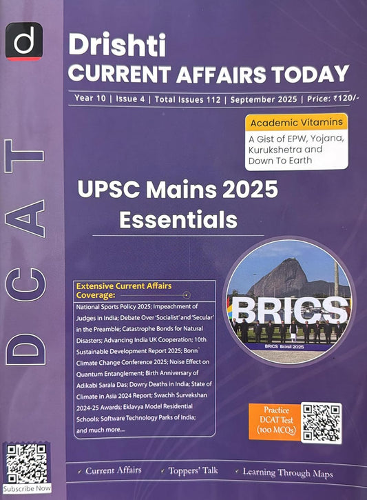 Drishti Current Affairs Today September 2025 English Monthly Magazine UPSC Mains 2025 Essentials