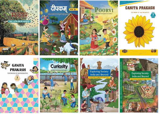 NCERT Class 7 Textbook Hindi Sanskrit English Mathematics Science Social Science Malhar Deepakam Poorvi Ganita Prakash Part 1 And 2 Set Of 8 Books Latest Edition 2026