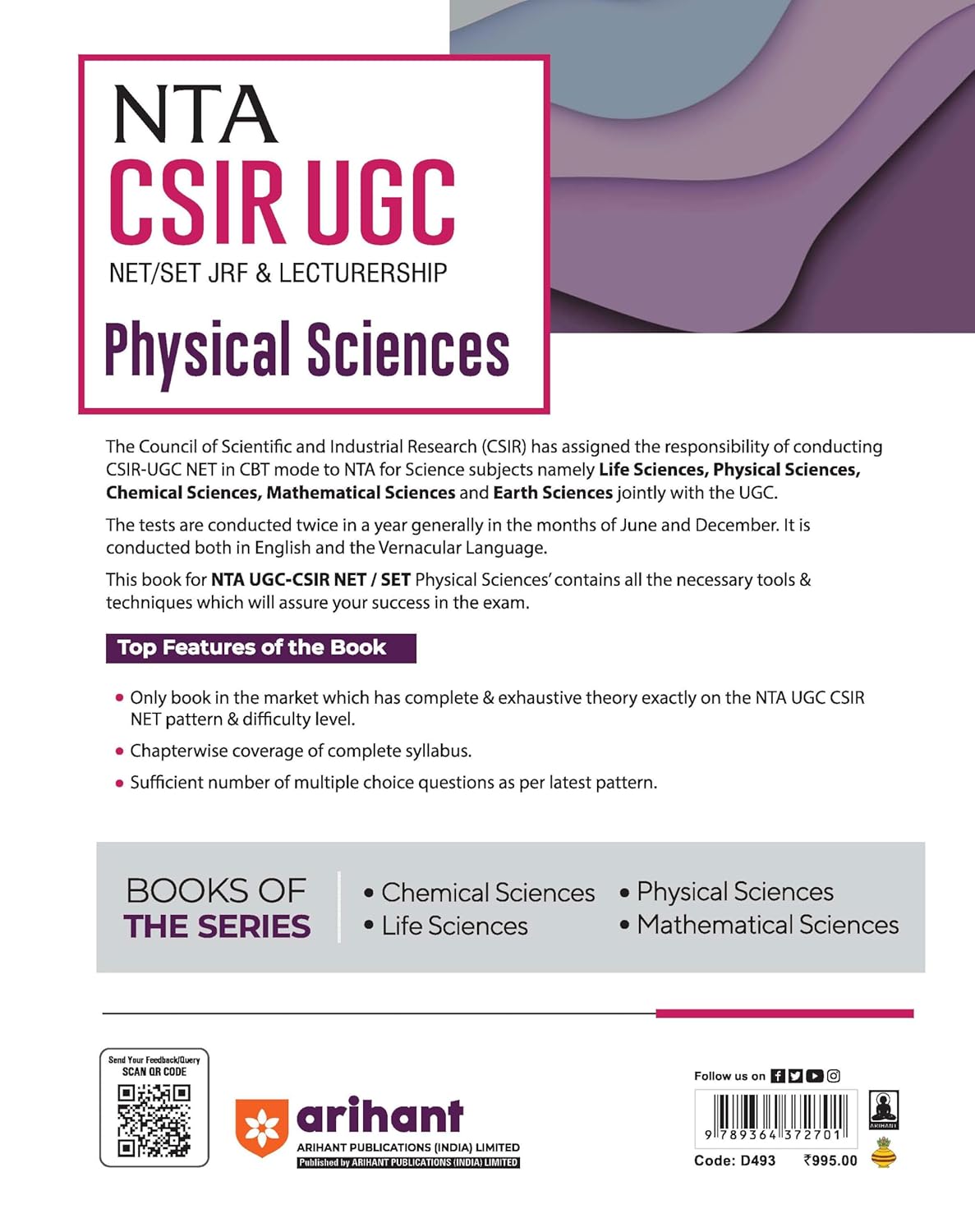 Arihant NTA CSIR UGC NET SET Lecturership Physical Science With Latest Question Papers With Free Khatu Shyam Sticker