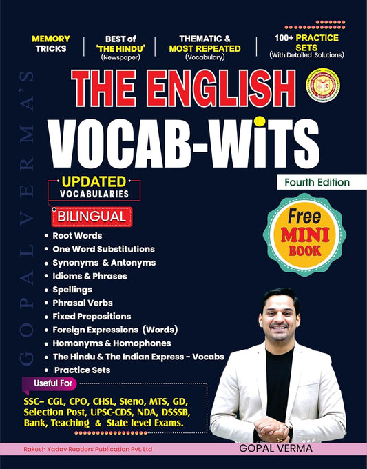 Rakesh Yadav The English Vocab-Wits Updated Vocabularies Bilingual With Free Mini Book By Gopal Verma 4th Edition