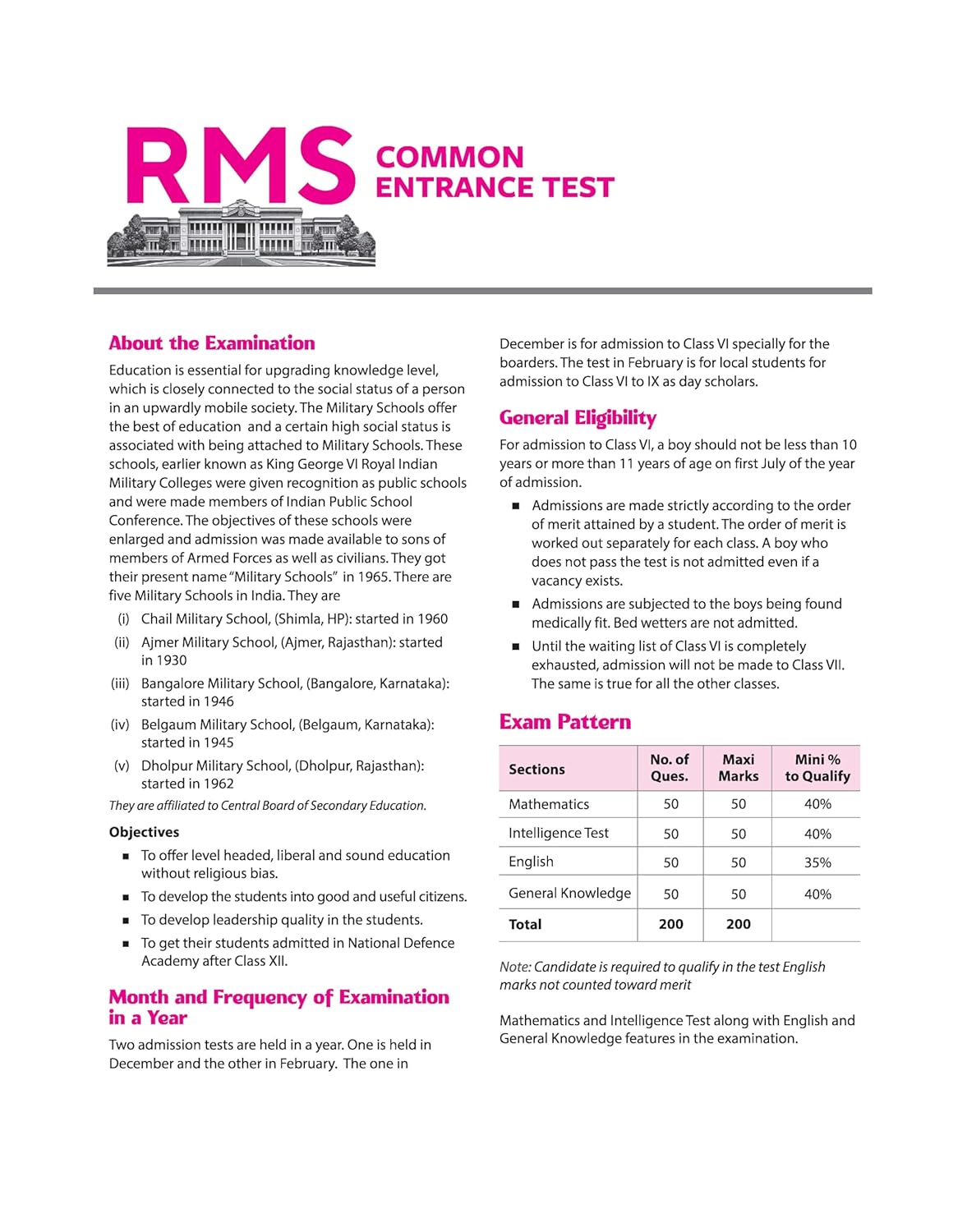 Arihant Rashtriya Military School Class 6 RMS 2026 Entrance Exam Guide Complete Coverage English Medium