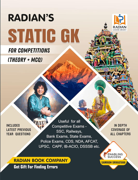 Radian Static GK Theory and MCQ In Depth Coverage of All Chapters English Medium for All Competitive Exams With Free Khatu Shyam Sticker