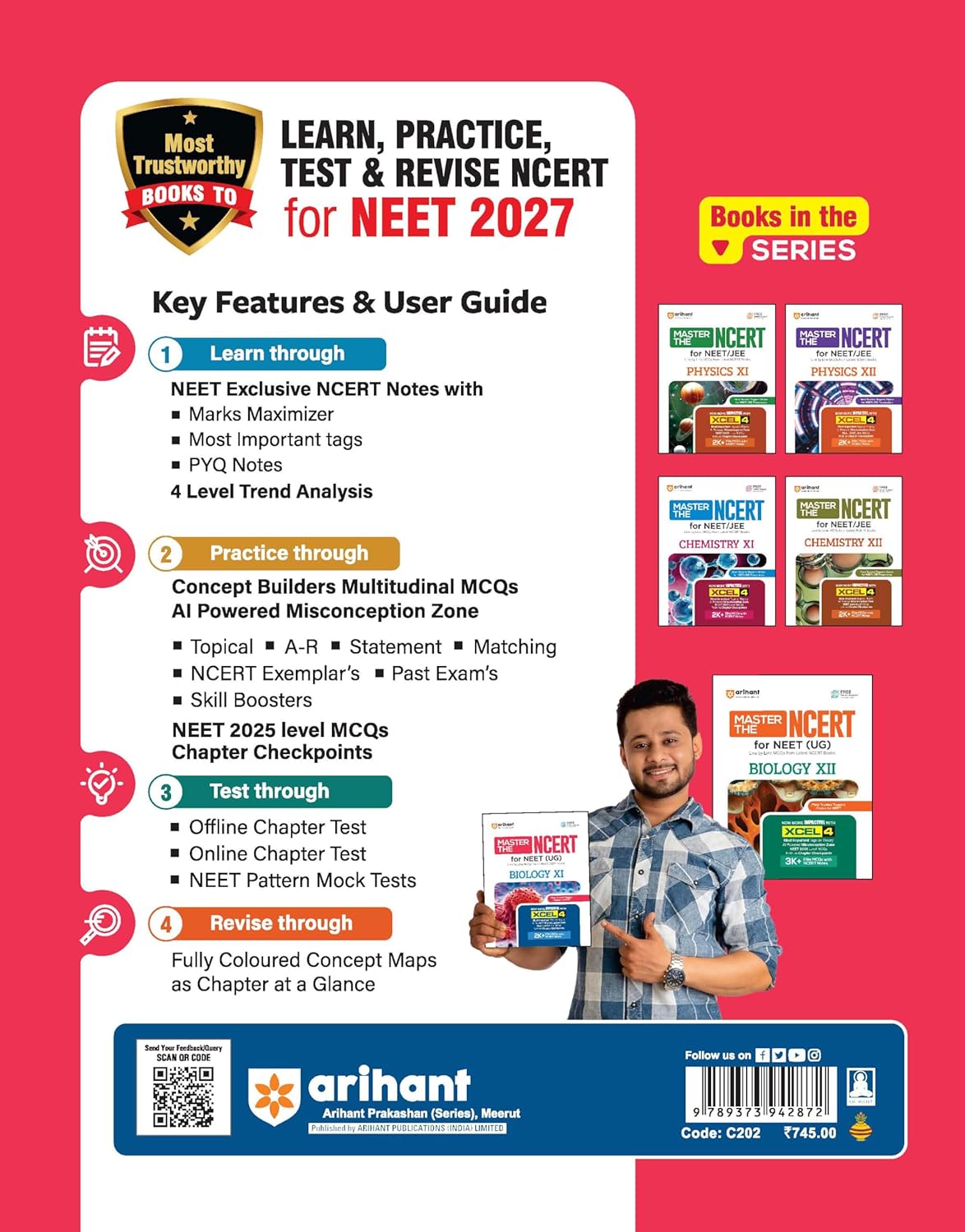 Arihant Master The NCERT for NEET UG Biology Class XI Line By Line MCQs from Latest NCERT Books