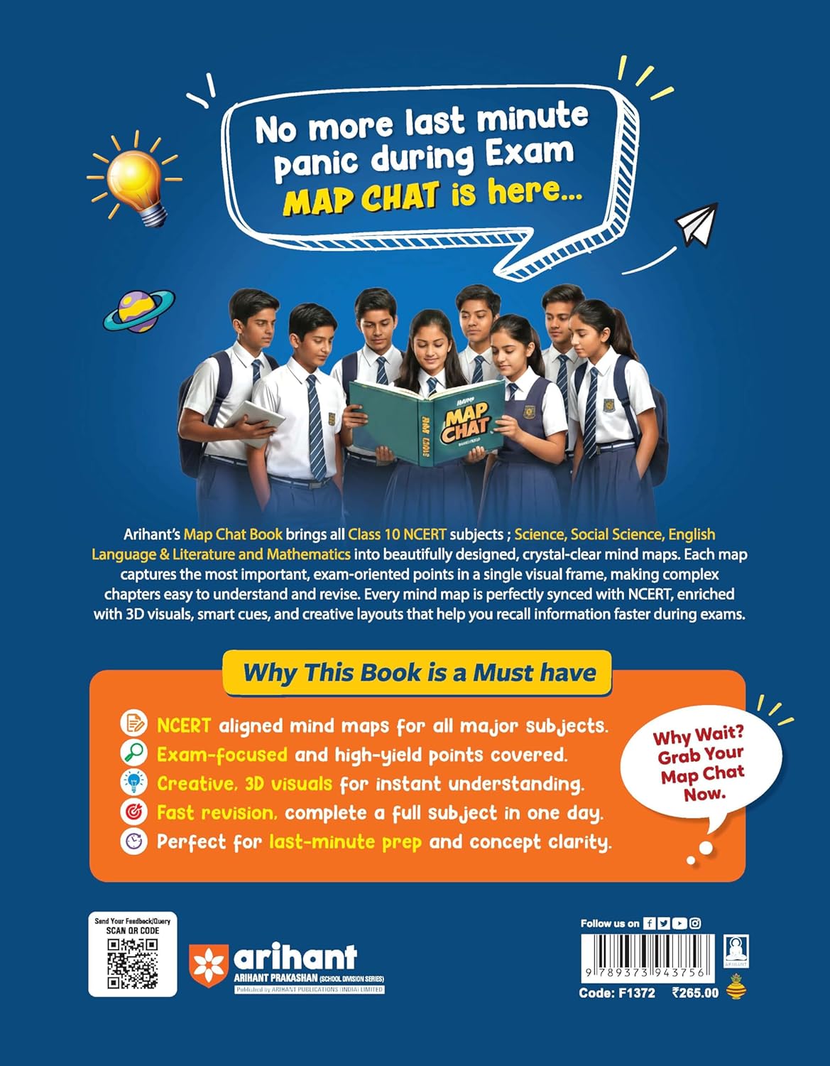 Arihant CBSE Map Chat Class 10 Science Maths Social Science English Language and Literature