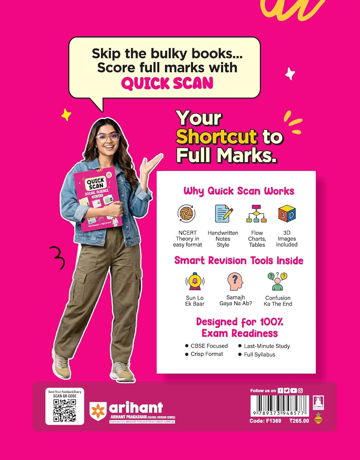 Arihant Quick Scan CBSE Class 10 Social Science Fast Revision for High Scores By Tarveen Kaur and Nazma Ansari