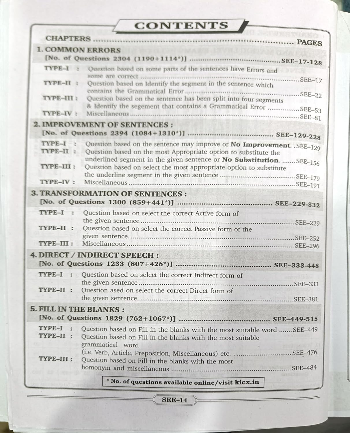 Kiran SSC TCS PYQs English Language Chapterwise And Typewise Solved Papers 16950+ December 2023 TCS PYQs Of Till Cgl Tier 1 And Tier 2 English Medium