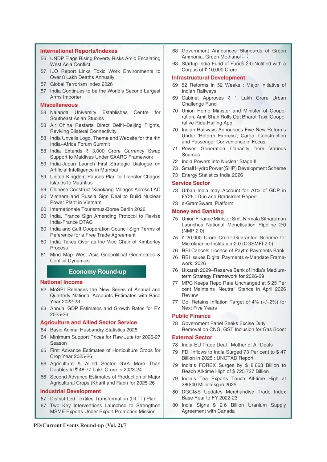 Pratiyogita Darpan Current Events Round Up 2026 Volume-2 Revised Edition English Medium