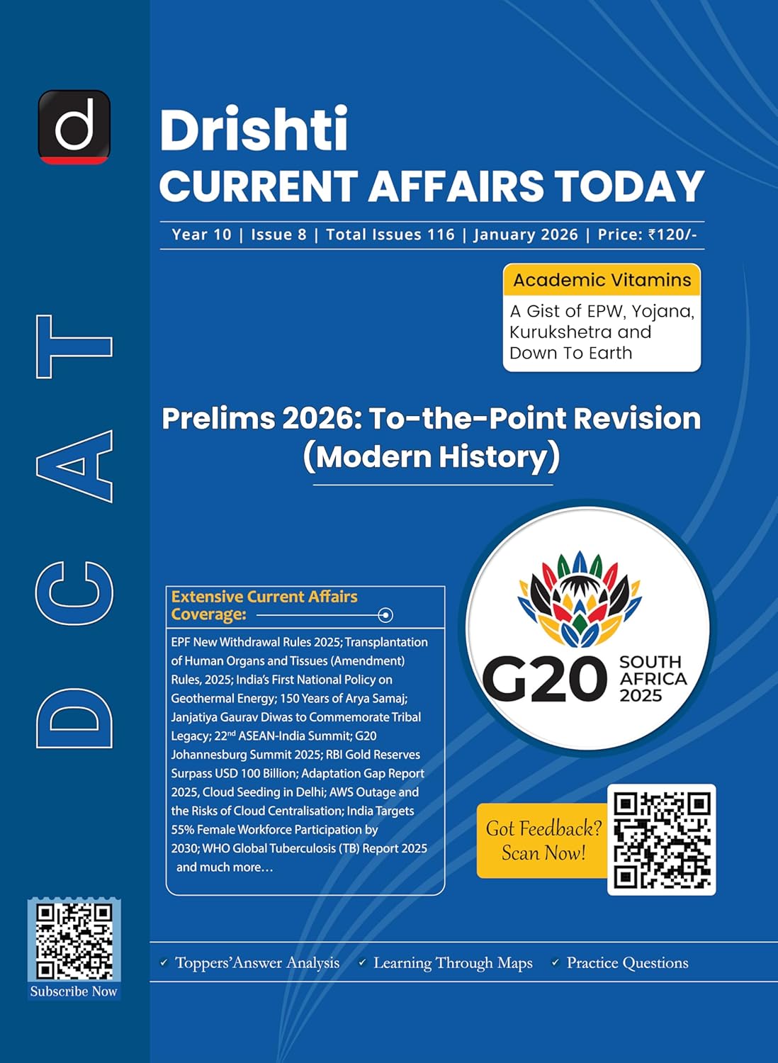 Drishti Current Affairs Today January February April May June July 2026 English Combo Set of 6 Monthly Magazine
