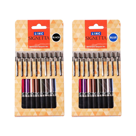 Linc Signetta Ball Pen Blue And Black Pack Of 20 Pans Black 10 Blue 10 Signetta Ball Pen