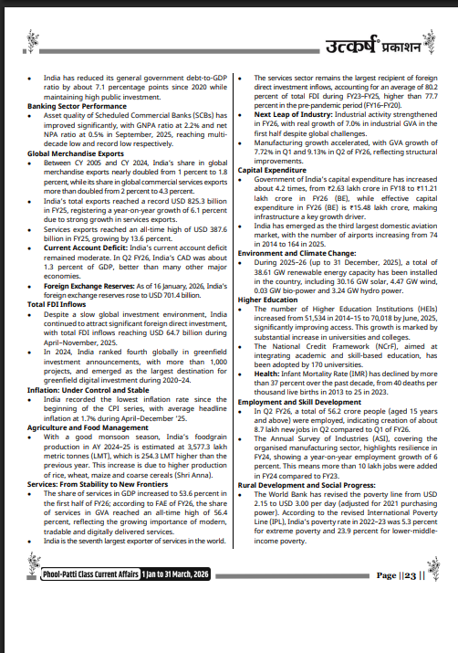 Utkarsh Current Affairs Quarterly 2026 From 1 January to 31 March 2026 Special Issue English Medium By Kumar Gaurav