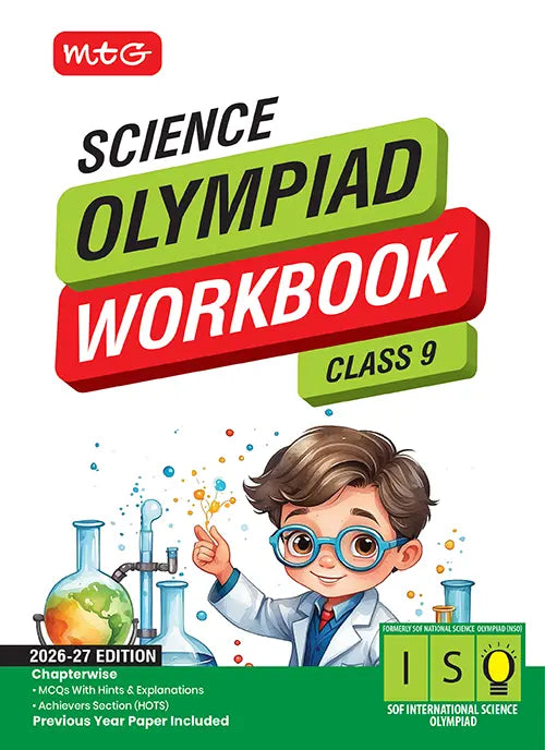 MTG Science Class 9 Olympiad Workbook 2026-27 Edition And Previous Year Paper Included With Free Khatu Shyam Sticker