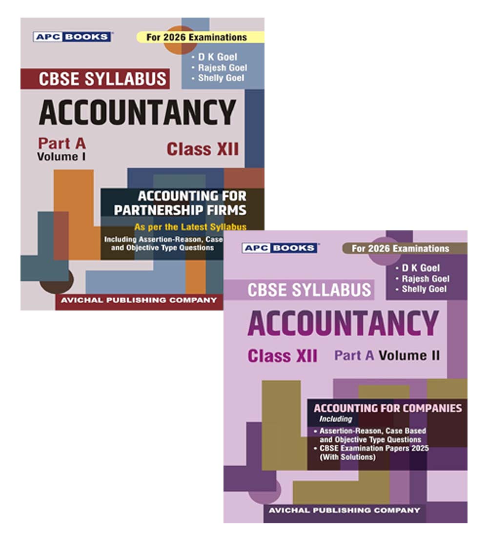 APC Books Accountancy CBSE Exam 2026 Class 12 Part A Volume 1 and 2 By D K Goel Combo Set of 2 Books