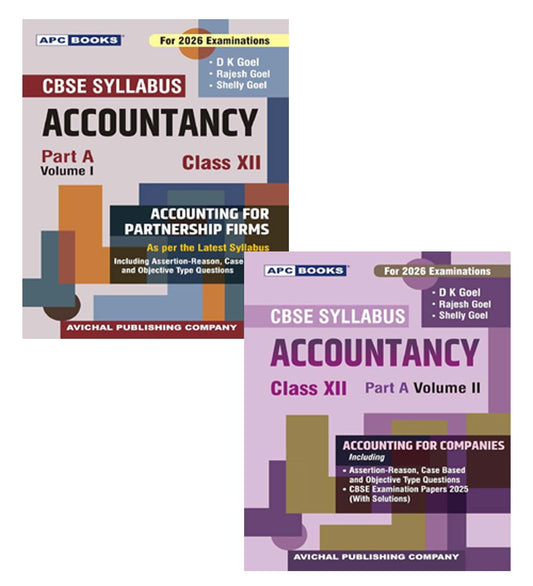 APC Books Accountancy CBSE Exam 2026 Class 12 Part A Volume 1 and 2 By D K Goel Combo Set of 2 Books