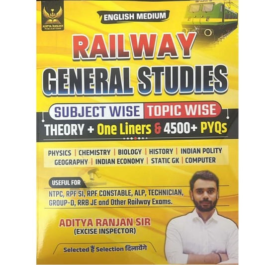 Aditya Ranjan Railway General Studies Theory One Liners and 4500+ PYQs English Medium Useful For All Railway Exams