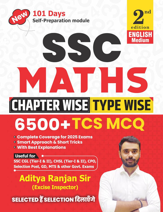 Aditya Ranjan Sir SSC Maths 6500+ TCS MCQ Chapterwise Typewise Book English Medium 2nd Edition