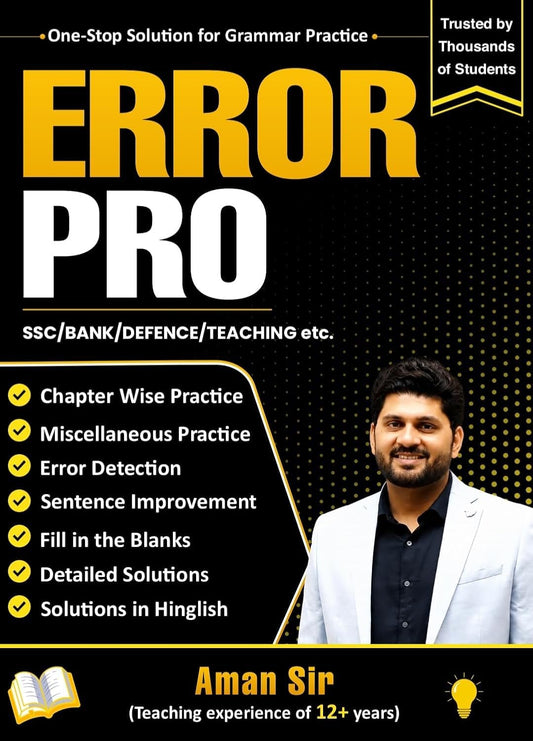Aman Sir ERROR PRO One-Stop Solution for Grammar Practice for SSC Bank Defence Teaching etc