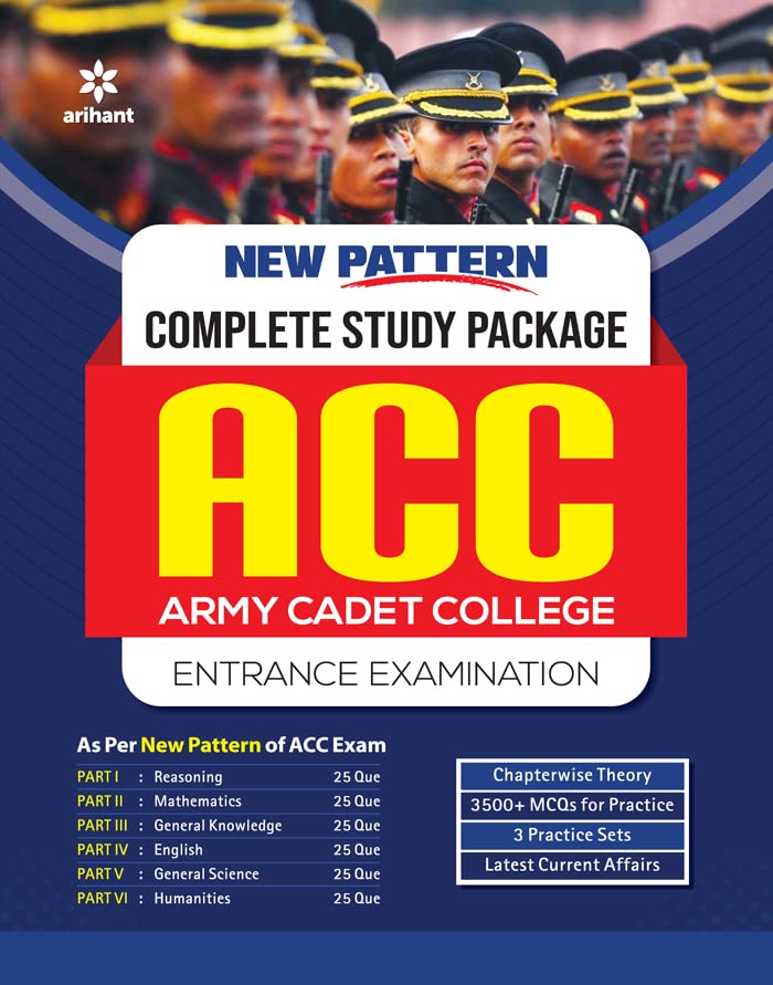 Arihant ACC Army Cadet College Entrance Exam Guide Complete Study Package New Pattern English Medium