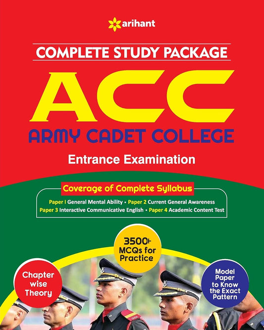 Arihant Army Cadet College ACC Entrance Exam Complete Study Package With 3500+ MCQs for Practice