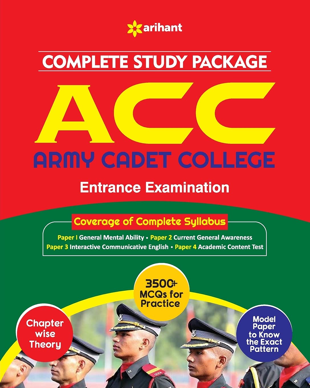 Arihant Army Cadet College ACC Entrance Exam Complete Study Package With 3500+ MCQs for Practice