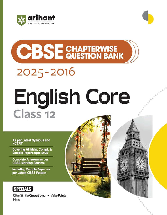 Arihant CBSE Chapterwise Question Bank 2025 to 2016 English Core Class 12 Exam Other Similar Questions and Value Points English Medium