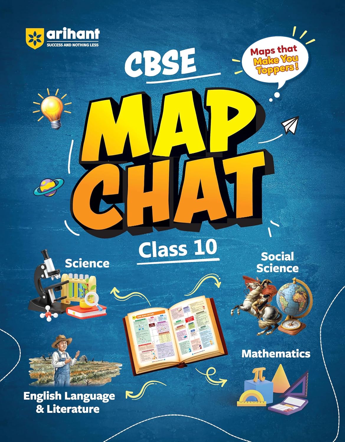 Arihant CBSE Map Chat Class 10 Science Maths Social Science English Language and Literature