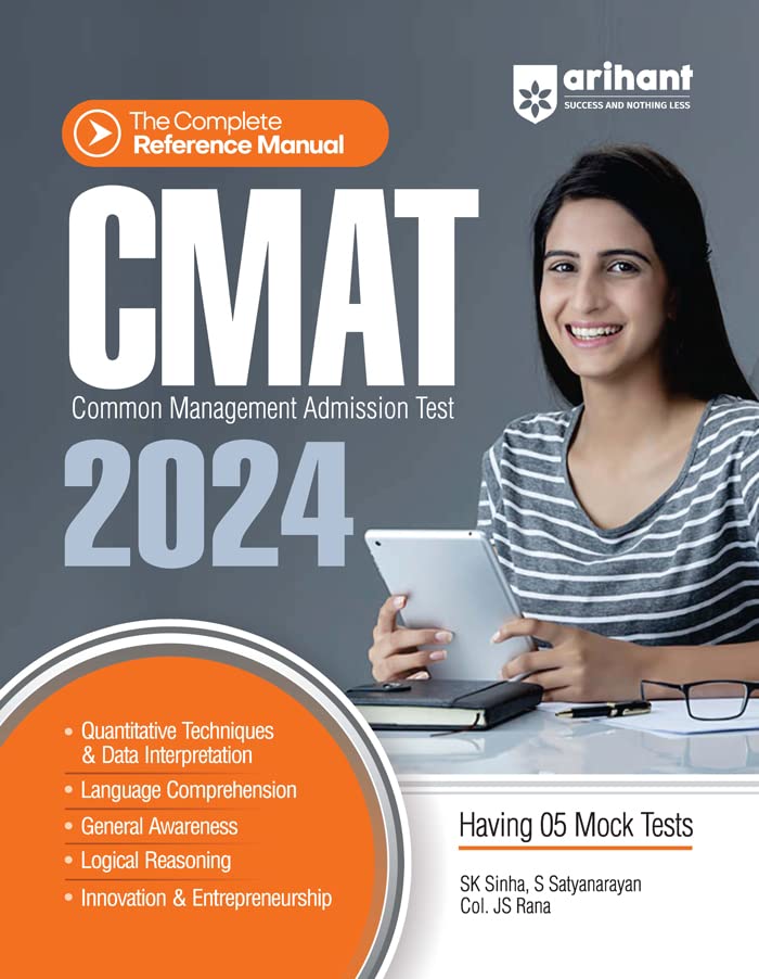 Arihant CMAT 2024 Common Management Admission Test Complete Reference Manual Guide With 5 Mock Tests Book English Medium