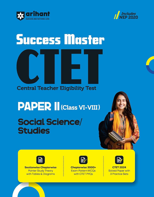 Arihant CTET 2025 Paper 2 Class 6 to 8 Social Science and Studies Exam Guide Success Master English Medium