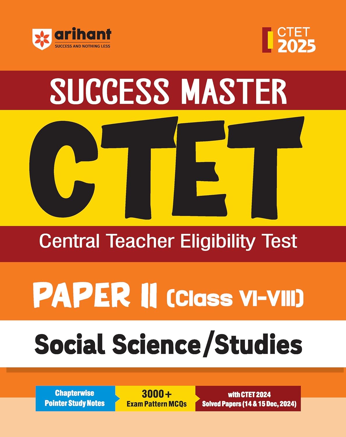 Arihant CTET 2025 Paper 2 Social Science and Studies Junior Level Exam Guide Success Master English Medium
