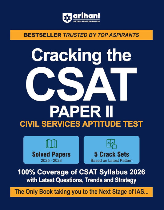 Arihant Cracking the Civil Services Aptitude Test CSAT Paper 2 Complete Coverage of Syllabus 2026 English Medium Updated Edition