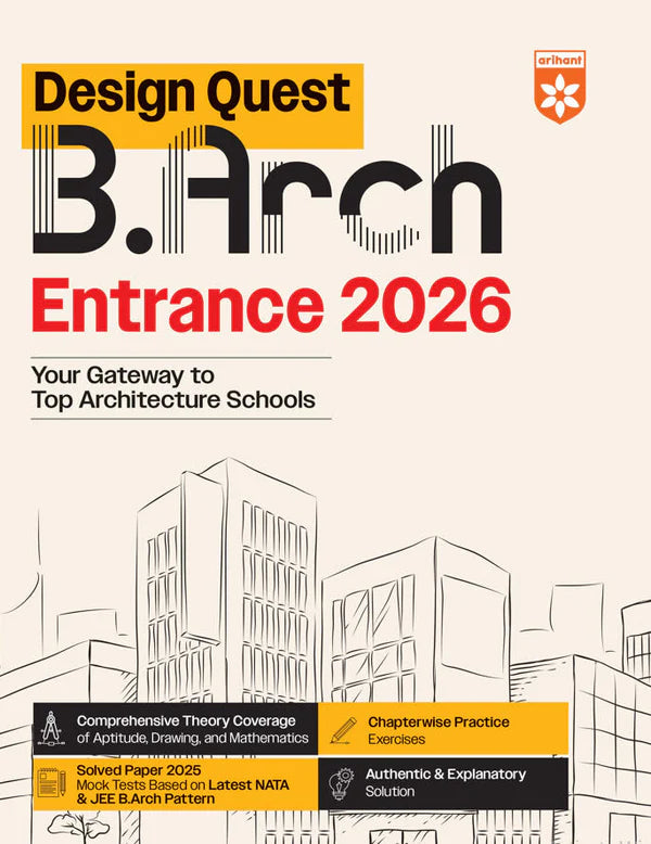 Arihant Design Quest B.Arch Entrance Exam 2026 2025 Solved Paper Chapterwise Practice Exercises with Authentic And Explanatory Solutions Complete Architecture Aptitude Guide With Free Hare ka Sahara Baba Shyam hamara Sticker