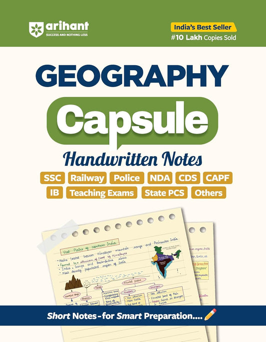 Arihant Geography Capsule Handwritten Notes English Medium for SSC Railway Police NDA CDS CAPF IB Teaching Exams State PCS and Other Exams