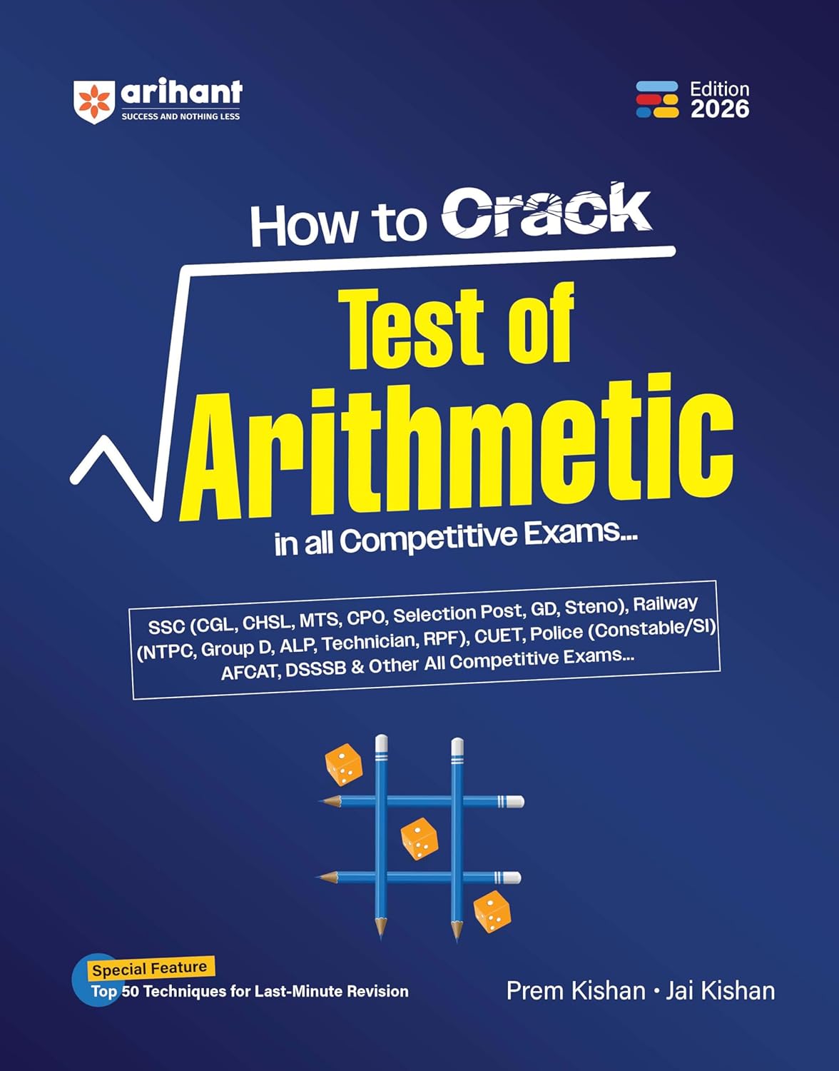 Arihant How to Crack Test of Arithmetic 2026 Edition Book English Medium By Prem Kishan Jai Kishan for All Competitive Exams