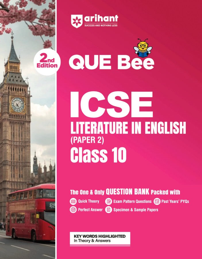 Arihant ICSE Literature in English Paper 2 Class 10 Exam Quick Theory with Exam Pattern Questions and Sample Papers As per Latest ICSE Syllabus Que Bee 2nd Edition