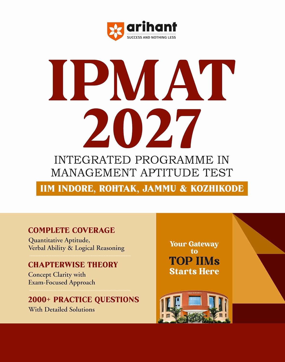 Arihant IPMAT 2027 Integrated Programme in Management Aptitude Test IIM Indore Rohtak Jammu and Kozhikode Complete Coverage Book