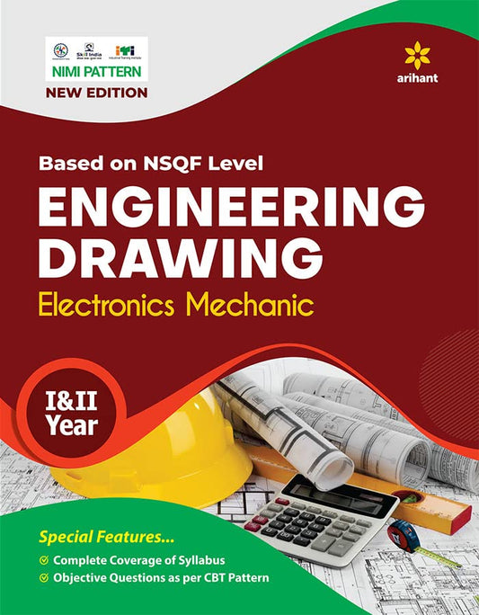 Arihant ITI Electronics Mechanic Year 1 and 2 Engineering Dwawing Based on NSQF Level English Medium