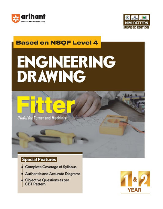  Arihant ITI Engineering Drawing Fitter NSQF Level 4 1st and 2nd Year ITI Students Bharat Skills CBT and NIMI Pattern Based Completely Revised Latest Syllabus Edition Step-by-Step Theory with Diagrams
