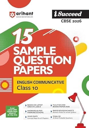 Arihant I Succeed CBSE 2026 English Communicative Class 10 15 Sample Question Papers Rapid Revision Sheets 3 Stages of Sample Papers Fully Solved Board Paper 2025 