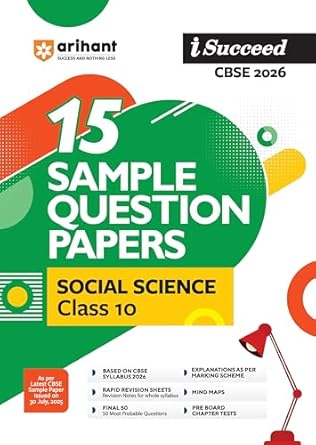 Arihant I Succeed CBSE Sample Question Papers Class 10 Social Science Exam 2026 | 15 Solved & Practice Papers