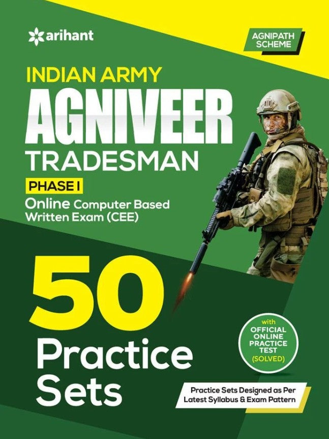  Arihant Inidan Army Agniveer Tradesman Phase Online Computer Based Written Exam 50 Practice Sets English medium