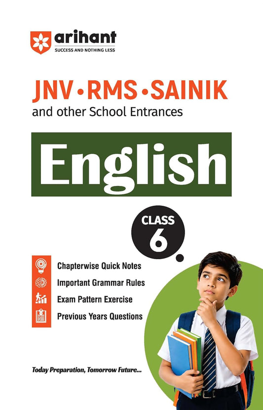 Arihant JNV RMS Sainik School Class 6 Entrance Exam English Chapterwise Quick Notes With PYQs
