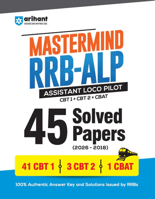  Arihant Mastermind RRB ALP Assistant Loco Pilot Exam 2026 45 Solved Papers CBT-I + CBT-II + CBAT 100% Detailed Solutions