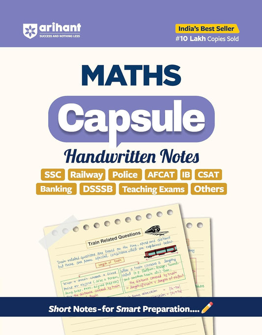 Arihant Maths Capsule Handwritten Notes English Medium For SSC Railway Police Banking AFCAT CSAT and Other Exams