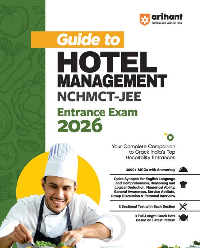 Arihant NCHMCT JEE Hotel Management Entrance Exam 2026 Study Guide 3000+ MCQs and 2 Sectional Test